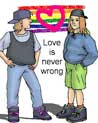 Free Lesbian Love is Never Wrong Pride Ecard
