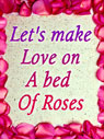 Make Love on bed of roses Lesbian Ecard