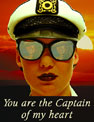 Woman with captain hat, sunglasses with reflection of her GF Lesbian Ecard