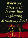 Message above lightning striking in red sky Lesbian Ecard